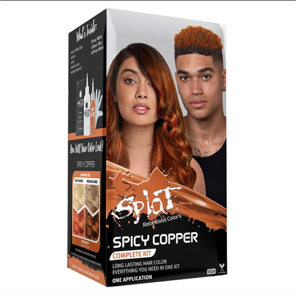 Splat Semi-Permanent Hair Dye with Bleach – Spicy Copper, 5 oz, New